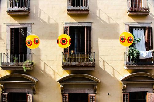 ODSTRASZACZ PTAKI GOŁĘBIE SZPAKI PŁOSZENIA PTAKÓW ŻÓŁTY BALON ODSTRASZ na Arena.pl