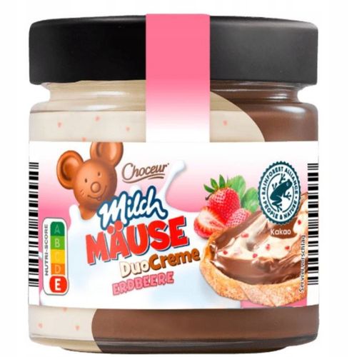 MILCH MAUSE DUO CREME BIAŁA MLECZNA CZEKOLADA MLEKO TRUSKAWKOWE 200g na Arena.pl