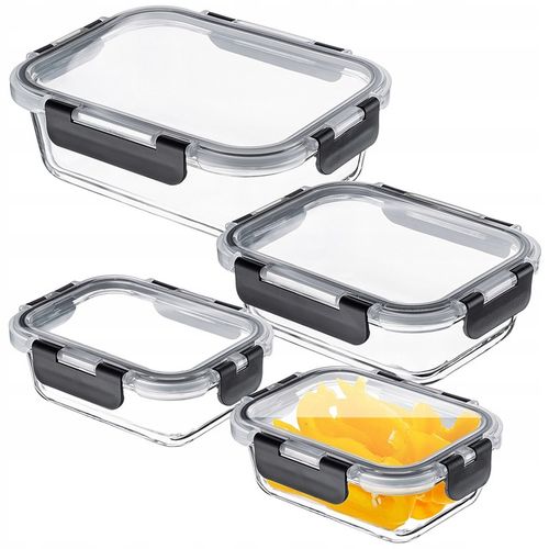 POJEMNIKI NA ŻYWNOŚĆ SZKLANY ZESTAW POJEMNIKÓW SZKLANE PUDEŁKO na Arena.pl