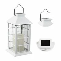 Lampka Ogrodowa SOLARNA LED LATARENKA 27cm BIAŁA