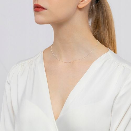 Damski SREBRNY ŁAŃCUSZEK pr. 925 Diamentowana Kulka 40cm na Arena.pl