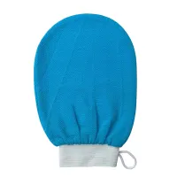 Rękawice peelingujące do kąpieli Home Fashion, pawie niebieskie