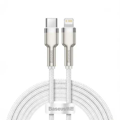 Kabel Baseus Cafule Series Metal Data USB-C / Lightning 20W PD 2 m - biały na Arena.pl