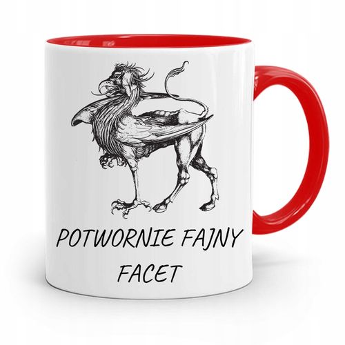Kubek Czerwony Dla Chłopaka Potwornie Fajny Facet Z Nadrukiem Ze Zdjęciem na Arena.pl