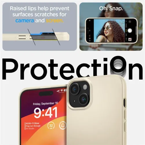 etui spigen thin fit na iphone 15 plus - beżowe na Arena.pl