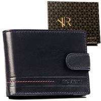 duży, skórzany portfel męski na zatrzask - rovicky