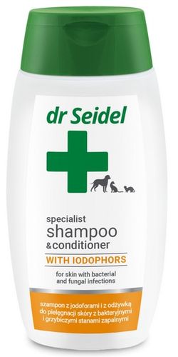 Jodoforowy szampon na stany zapalne dla psów kotów i fretek Dr Seidel 220ml na Arena.pl