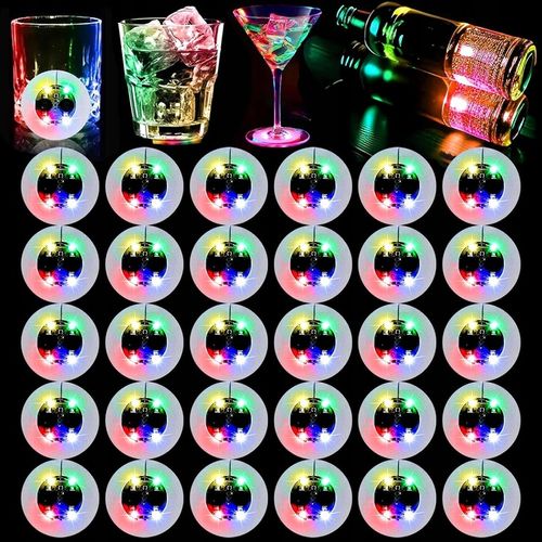 30 LED Coaster LED Naklejka Light Up Coasters 7 kolorów RGB LED na Party na Arena.pl