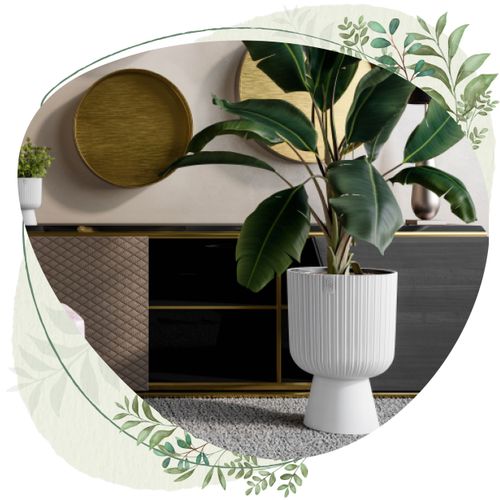 Doniczka okrągła Keli Mika 30 na nóżce | Biały na Arena.pl