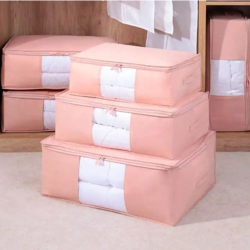 Pokrowiec Na Pościel Pod Łóżko Pojemnik Na Ubrania Torba Miękki Różowy S na Arena.pl