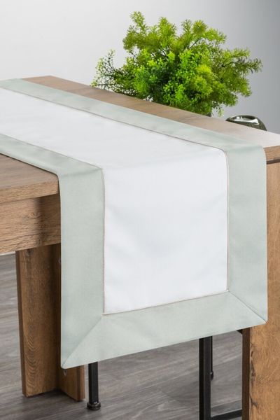 Bieżnik dekoracyjny SYLVIA 40x140 naturalny z kryzą i lamówką zdjęcie 2