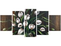 70CM 150CM OBRAZ 5 ELEM TULIPANY ŚCIENNY