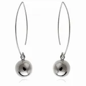 ELEGANCKIE WISZĄCE SREBRNE KOLCZYKI GŁADKIE KULKI KULE 12MM WYSOKI POŁYSK