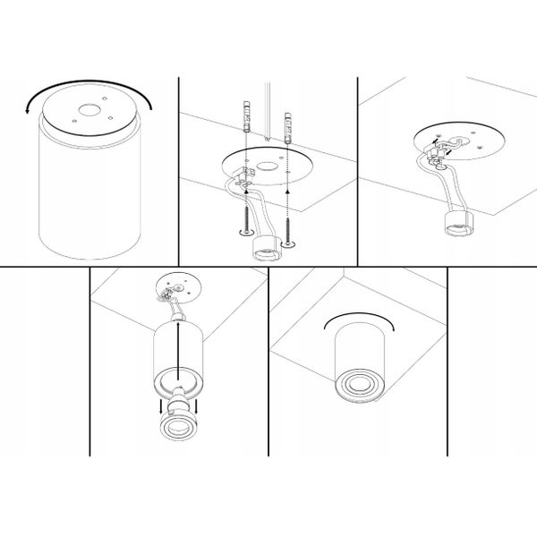 Downlight lampa sufitowa CGSPOTIK115BK ruchoma tuba czarna zdjęcie 2