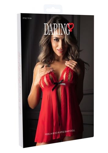 peek-a-boo ruffle babydoll red na Arena.pl