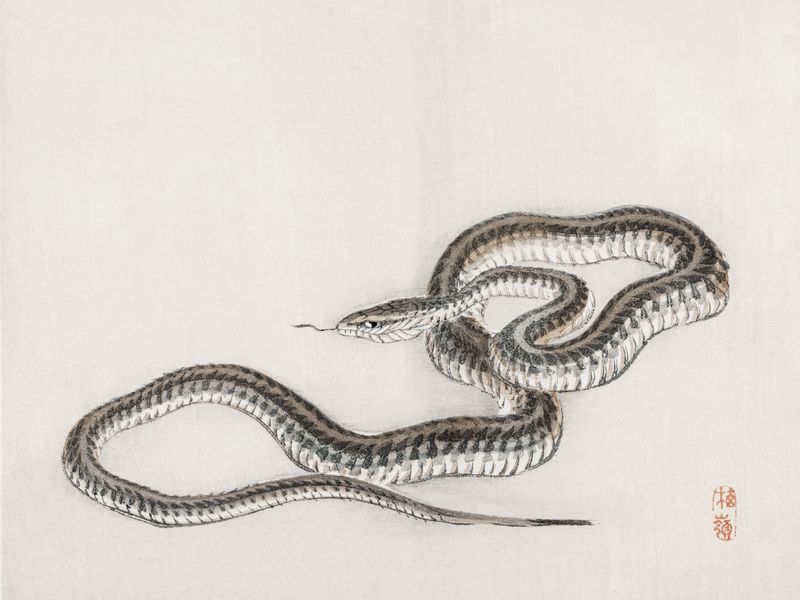 Plakat 80x60cm Snake, Kōno Bairei zdjęcie 1