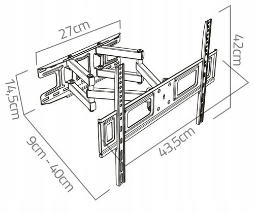 UCHWYT ŚCIENNY DO TELEWIZORA TV 23-60 cali wieszak obrotowy MEGA MOCNY na Arena.pl