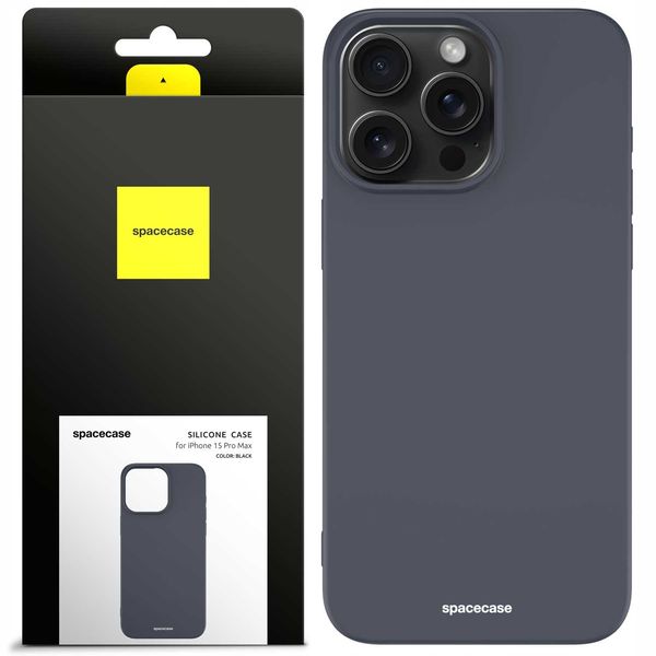 Spacecase Silicone Case Iphone 15 Pro Max Black zdjęcie 1