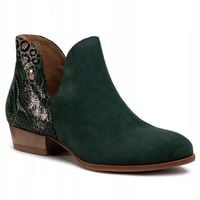 Maciejka 04091-19 botki kowbojki damskie płaski obcas zielone r.39