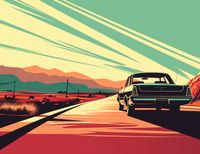 Plakat 65x50cm Droga przez Pustynię