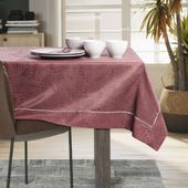 Obrus Plamoodporny GAIA Mankiet + Lamówka 120x260 Brudny Róż AmeliaHome