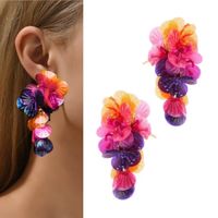 KOLOROWE lekkie kolczyki koraliki płatki wiszące okazałe duże modne