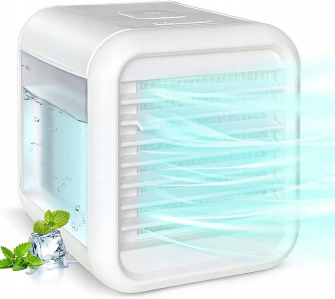 PRZENOŚNY KLIMATYZATOR NAWILŻACZ Powietrza WENTYLATOR LAMPKA 7 KOLORÓW LED zdjęcie 1