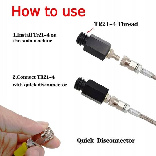 W21.8 PRZETOCZKA ADAPTER ZE STALOWYM WĘŻEM DO SODASTREAM QUICK CONNECT CO2 na Arena.pl