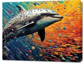 Obraz 90x70cm Delfin w Palecie Barw