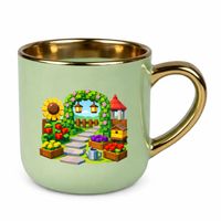 Grow a garden - elegancki kubek na prezent zielony OGRÓD DZIAŁKA KWIATY