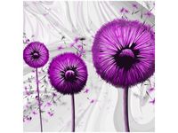 40CM 40CM OBRAZEK FIOLETOWE DMUCHAWCE 3 DRUK PŁÓTNO OBRAZ