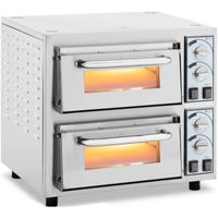 profesjonalny piec do pizzy dwukomorowy na 2 pizze śr. 35 cm 4400 w