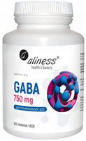 Aliness GABA 750mg 100 VEGE caps Relaks Wyciszenie Uspokojenie Regeneracja