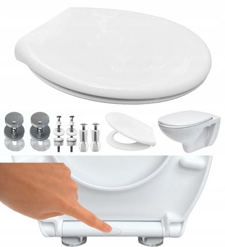 Deska sedesowa wolnoopadająca wypinana UNIWERSALNA owalna WC kołki + śruby na Arena.pl