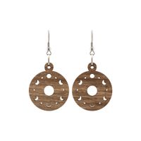 Kolczyki drewniane, orzech włoski, bigle ze stali chirurgicznej