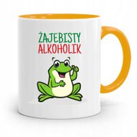 Dla Alkoholika Pijaka Kubek Żółty Na Prezent Z Nadrukiem Ze Zdjęciem