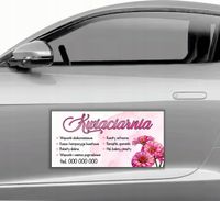 mata MAGNETYCZNA REKLAMOWA magnes na samochód auto 30x60cm KWIACIARNIA