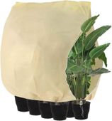 Osłona Zimowa na Rośliny 200x240 cm Beżowa Włóknina Zamek Sznurek 80g