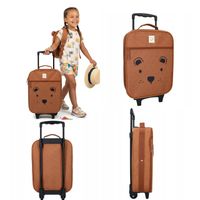 WALIZKA Podróżna Dla DZIECI KIDZROOM Big Teddy Bear Brown Brązowa MOCNA