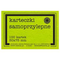 karteczki samoprzylepne zielone FLUO 50x75 mm