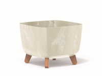 Doniczka kwadratowa GRACIA SQUARE BETON EFFECT DGQL300E-CY700, Kolor Kremowy, Prosperplast, Wymiary 29x29x22 cm
