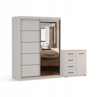 Zestaw szafa przesuwna z lustrem VISTA 05 150 cm FRIDA 01 mini KASZMIR