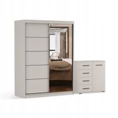 Zestaw szafa przesuwna z lustrem VISTA 05 150 cm FRIDA 01 mini KASZMIR