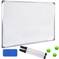 Tablica suchościeralna magnetyczna z akcesoriami biała 60 x 45 cm - zestaw