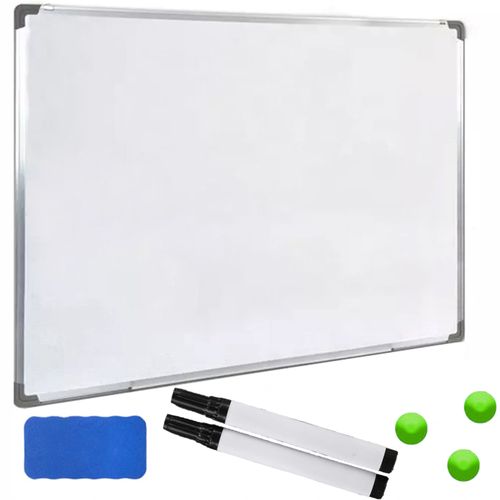 Tablica suchościeralna magnetyczna z akcesoriami biała 60 x 45 cm - zestaw na Arena.pl