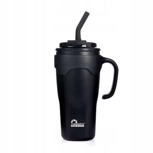 Kubek Termiczny Ze Słomką Majestic Sport Jelly 650 ml Czarny na Arena.pl