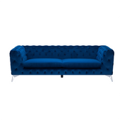 Sofa 3-osobowa welurowa ciemnoniebieska SOTRA
