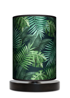 Lampa stołowa - drewniana mała - Palma & Aloha (zielono-czarna)