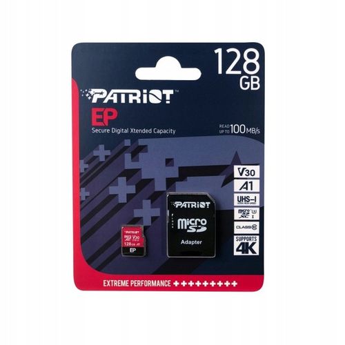 PATRIOT EP 128 GB micro SD XC CL10 UHS U3 A1 V30 na Arena.pl