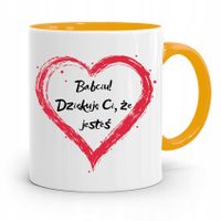 Kubek Żółty Dzień Babci Babciu Dziękuje Ci Prezent Z Nadrukiem Ze Zdjęciem